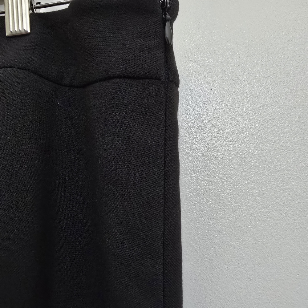 LOFT size 14 PETITE Pencil Straight‎ Skirt Tiered Scalloped Hem Career Black - Picture 4 of 9